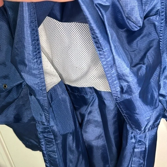 Eddie Bauer Men's Navy Blue Jacket med hood windbreak - Picture 6 of 6